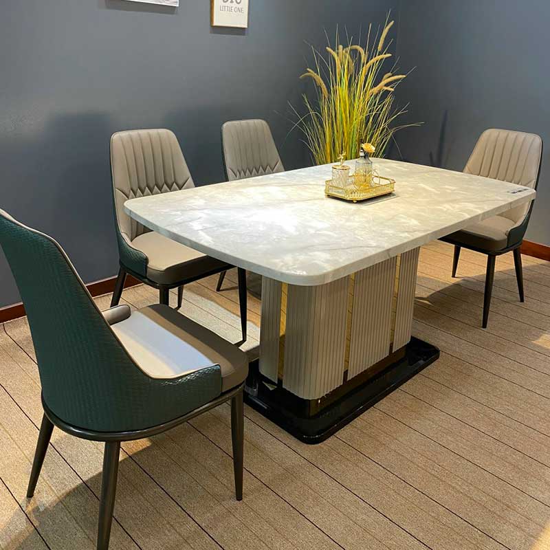 Bàn ăn mặt đá nhập khẩu cao cấp KT 90*160cm BA672