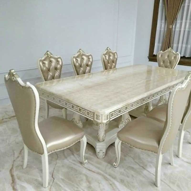 Bộ bàn ăn phong cách tân cổ điển 8 ghế sang trọng BA338