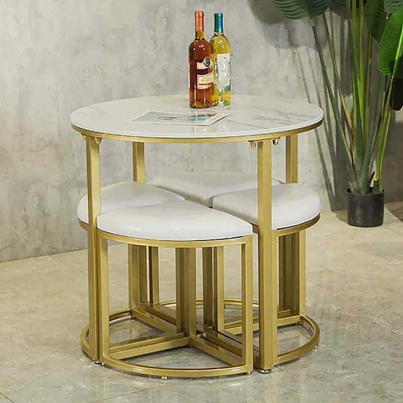 Bộ bàn ghế ăn thông minh tròn xếp gọn đa năng BA680