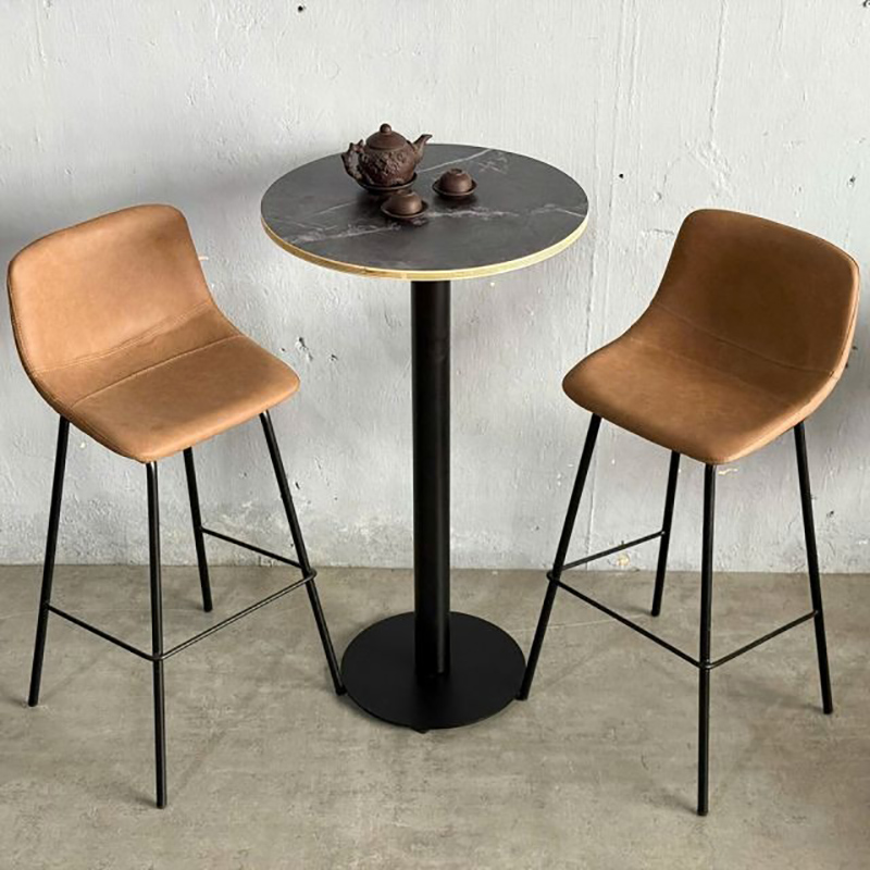 Bàn Bar cao đường kính tròn 60cm gỗ Plywood chân sắt GB707