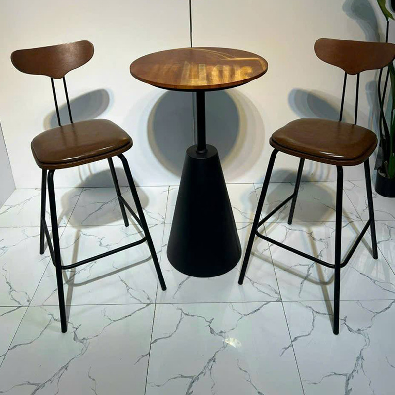 Bộ bàn ghế quầy Bar chân cao khung sắt GB627