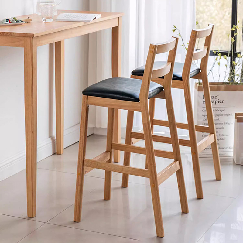 Ghế bàn bar khung gỗ nệm da kiểu Hàn Quốc GB672