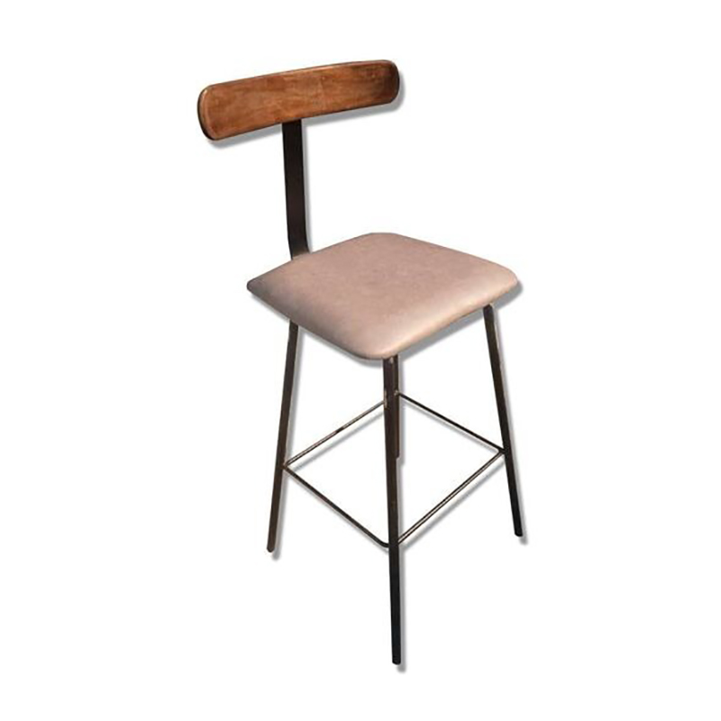 Ghế bar Dante tựa lưng gỗ chân sắt sơn tĩnh điện GB697
