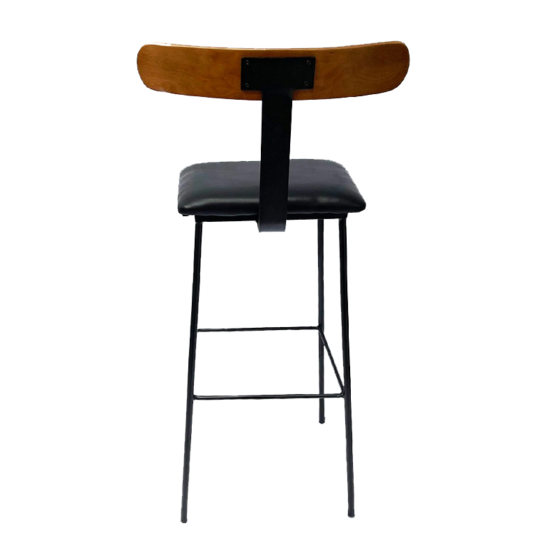 Ghế bar Dante tựa lưng gỗ chân sắt sơn tĩnh điện GB697