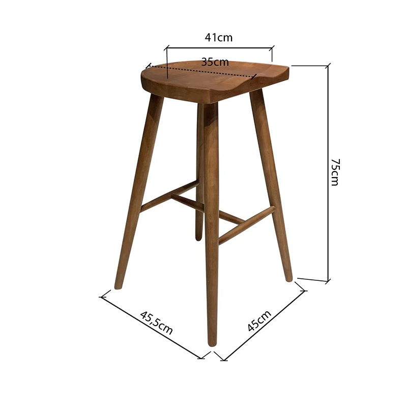 Ghế quầy bar Taburet gỗ mặt ghế lõm GB301