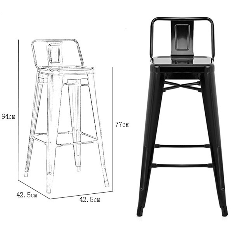 Ghế Tolix chân bar cao, có tựa lưng bền đẹp GB260