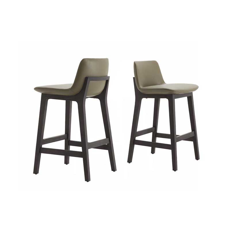 Ghế Ventura bar chân gỗ tựa lưng đệm da GB688