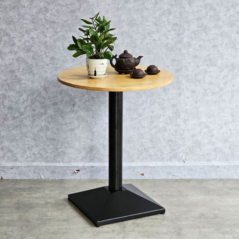 Bàn cafe tròn hệ khung sắt dày dặt mặt bàn gỗ GC685