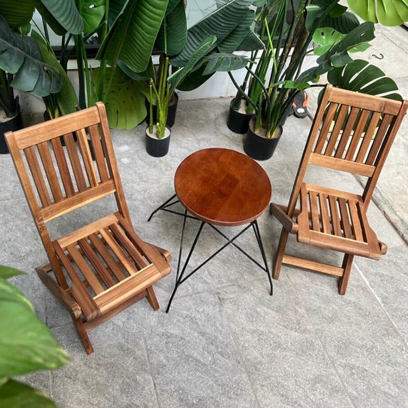 Bộ bàn ghế gỗ gấp quán cóc vỉa hè GC599