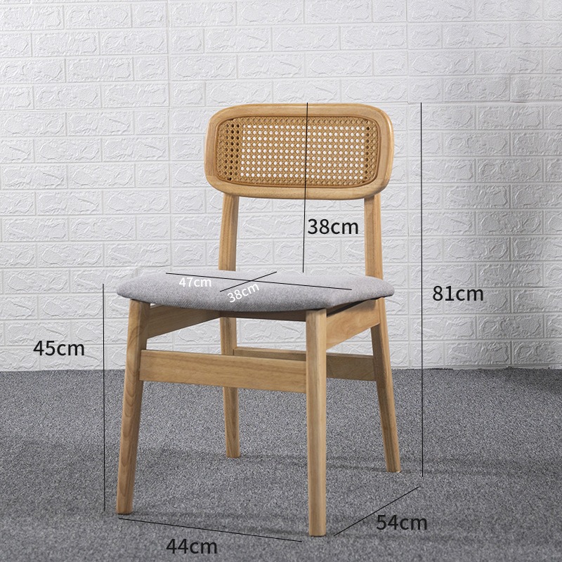Ghế ăn, ghế cafe nhà hàng lưng mây cao cấp khung gỗ chắc chắn GC871