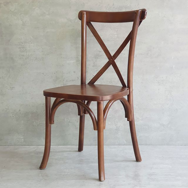 Ghế Bistro Crossback mặt gỗ cao su phong cách cổ điển GA647