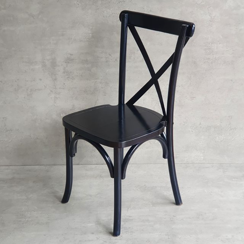 Ghế Bistro Crossback mặt gỗ cao su phong cách cổ điển GA647