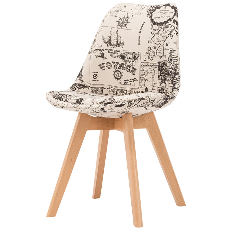 Ghế cafe Paris, ghế Eames đệm bọc vải hoa văn GC703