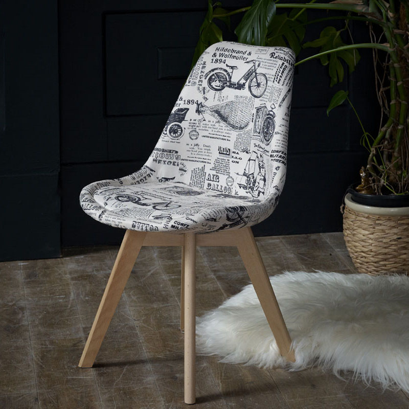 Ghế cafe Paris, ghế Eames đệm bọc vải hoa văn GC703