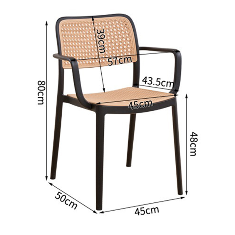 Ghế nhựa đúc giả mây xếp chồng tiện lợi GC211