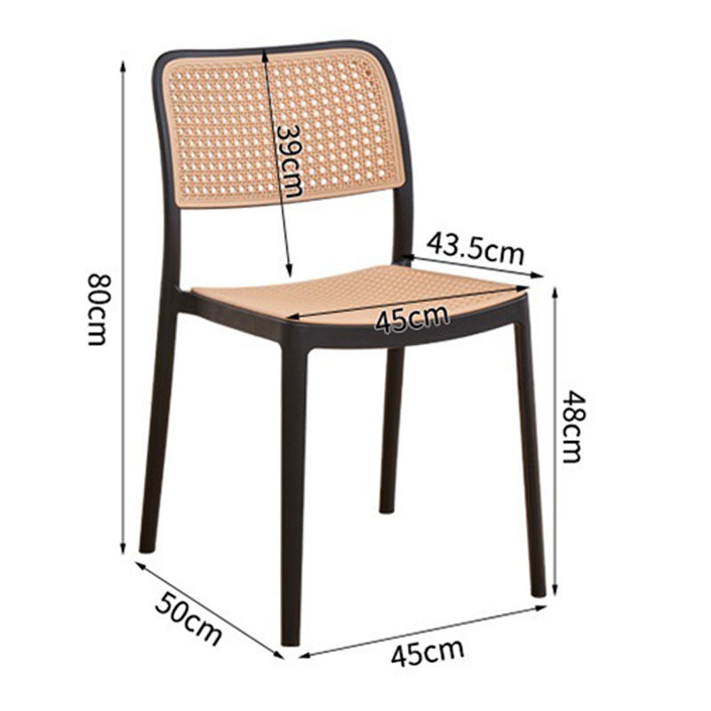 Ghế nhựa đúc Holly mặt ghế và lưng ghế giả mây GC212