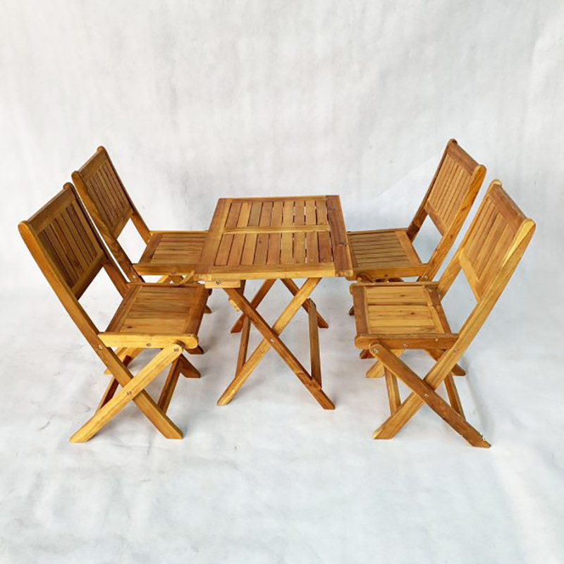 Bàn ghế cafe gỗ xếp gọn giá xưởng GC857