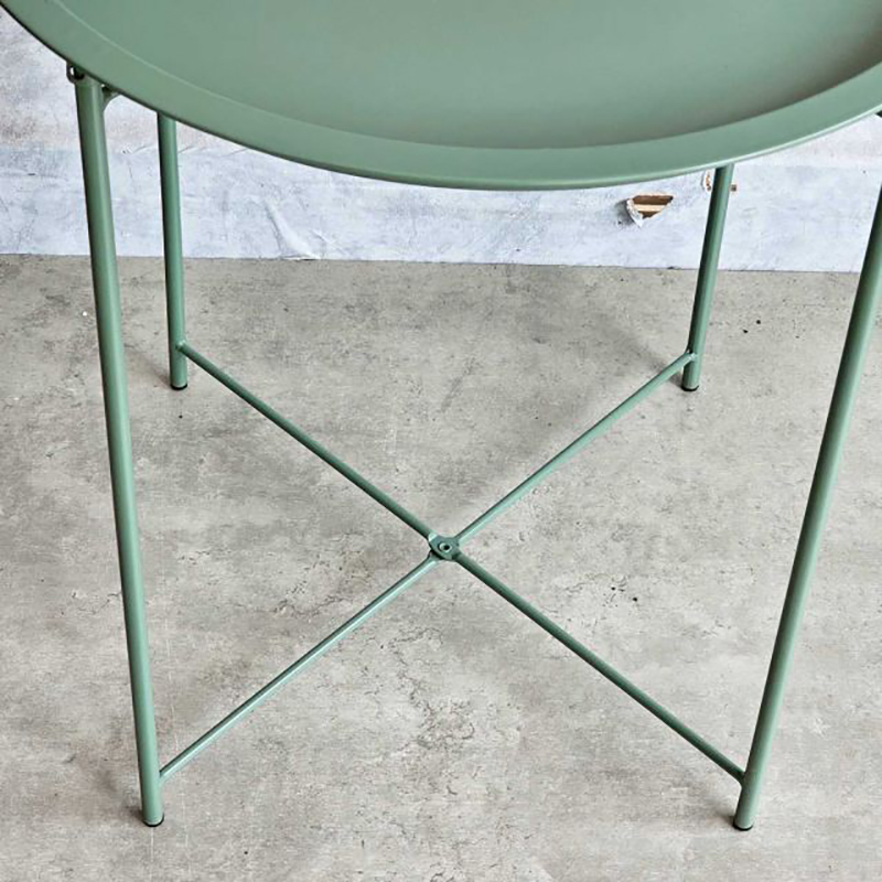 Bàn trà chanh sắt mặt tròn D45.5cm chân gấp gọn GC781