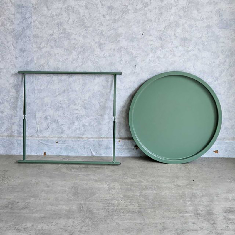 Bàn trà chanh sắt mặt tròn D45.5cm chân gấp gọn GC781