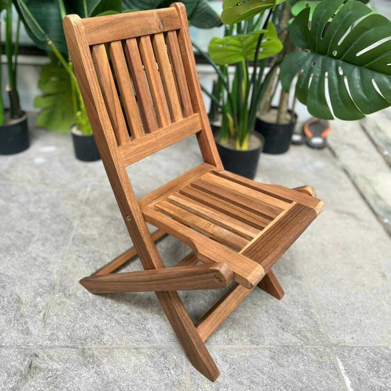 Bộ bàn ghế cafe gỗ tự nhiên gấp gọn giá rẻ GC562