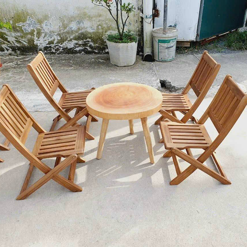 Bộ bàn ghế cafe mini xếp xuôi xuất khẩu giá rẻ GC819