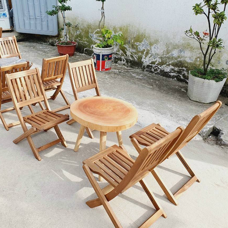 Bộ bàn ghế cafe mini xếp xuôi xuất khẩu giá rẻ GC819