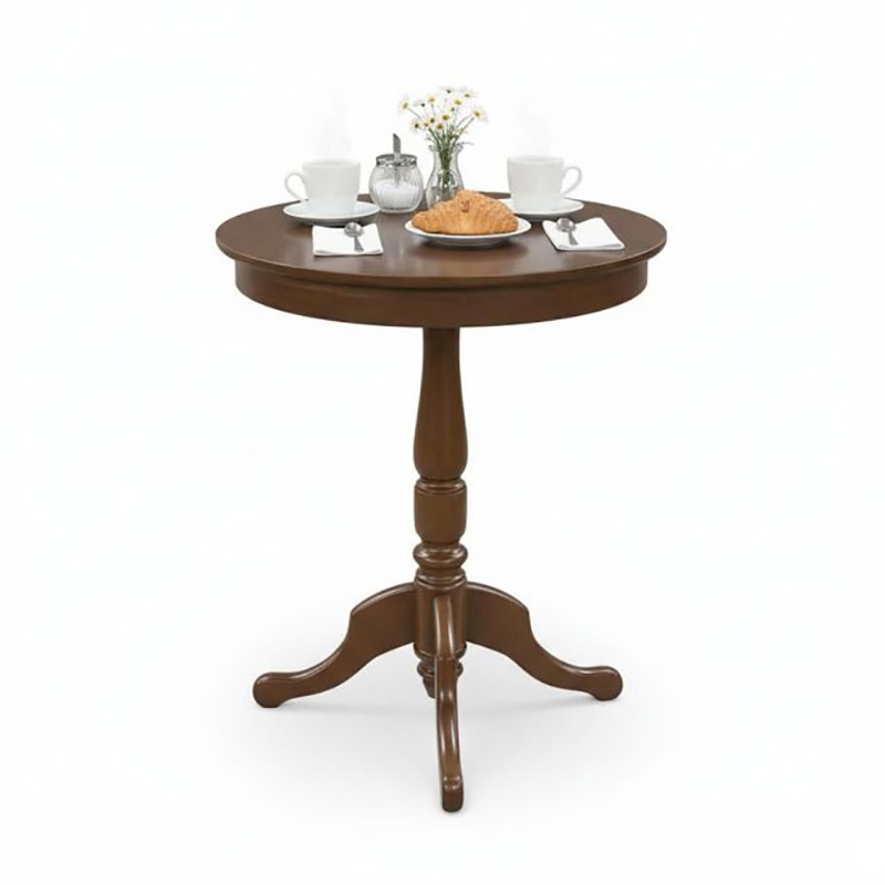 Bàn cafe tròn chân Rustic màu nâu Walnut GC897