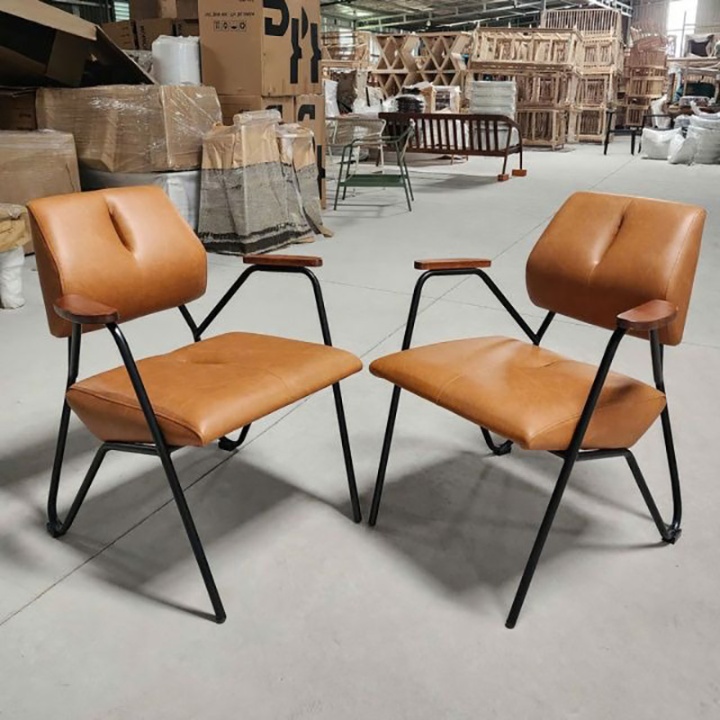 Ghế cafe tựa thư giãn Cooper nệm bọc da khung sắt GC501