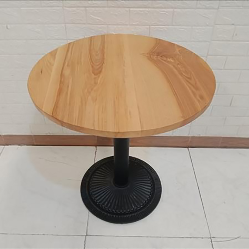Bàn cafe mặt gỗ tròn chân gang đúc GC691