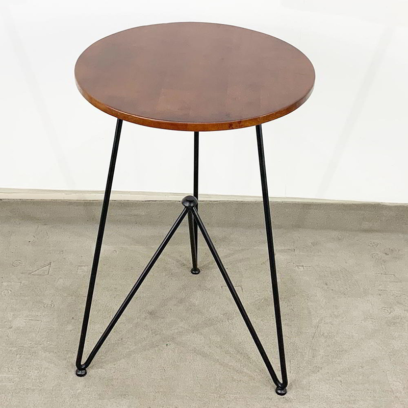 Bàn tròn cafe gỗ đường kính 50cm chân sắt giá rẻ GC617