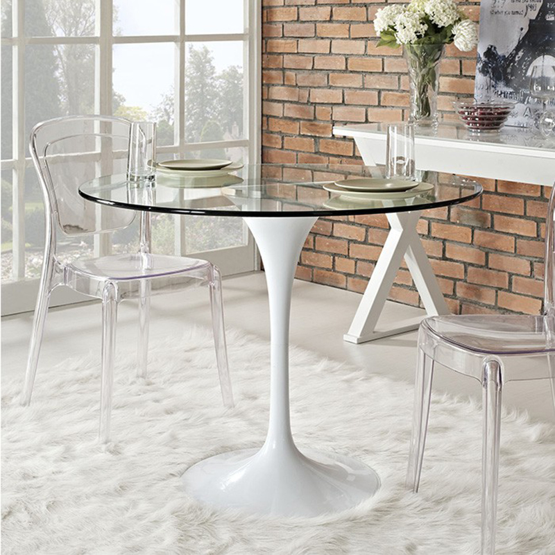 Bàn Tulip tròn mặt kính cường lực D60cm GC690