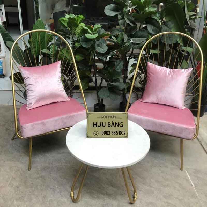 Bộ bàn ghế lá sắt song quạt 2 ghế 1 bàn GG593