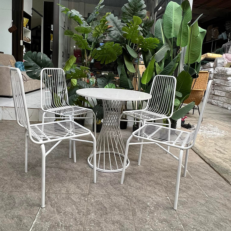 Bộ bàn ghế sắt Decor ngoài trời cho quán cafe, trà sữa GC579