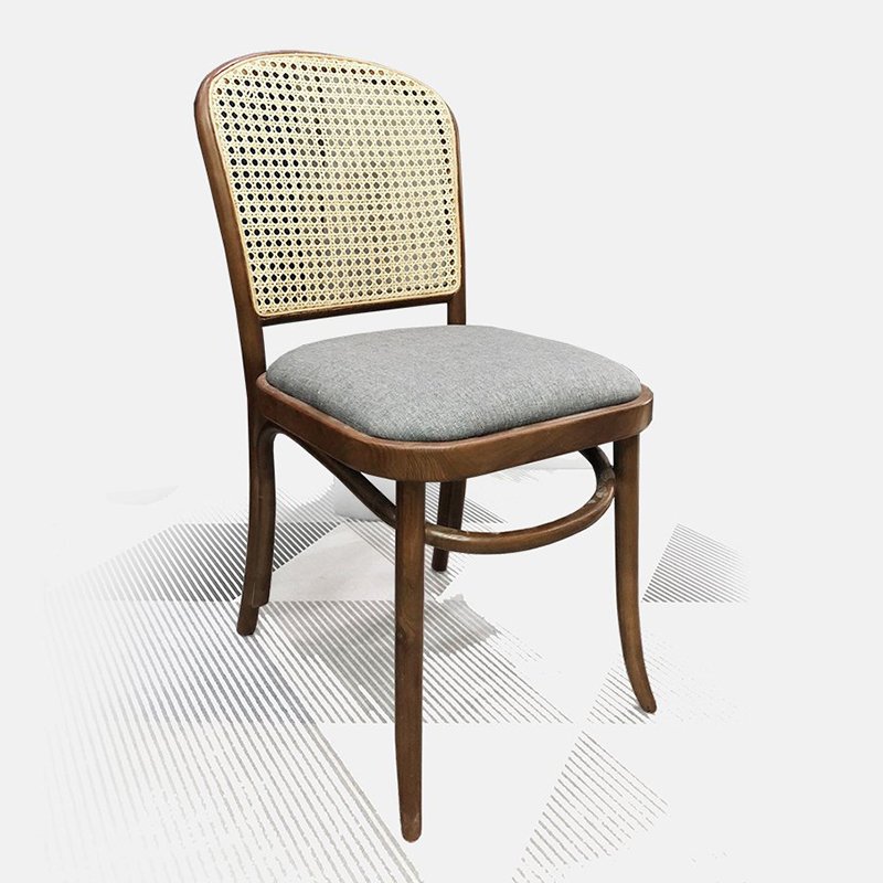 Ghế ăn cafe Thonet khung gỗ tựa lưng mây tự nhiên GC888