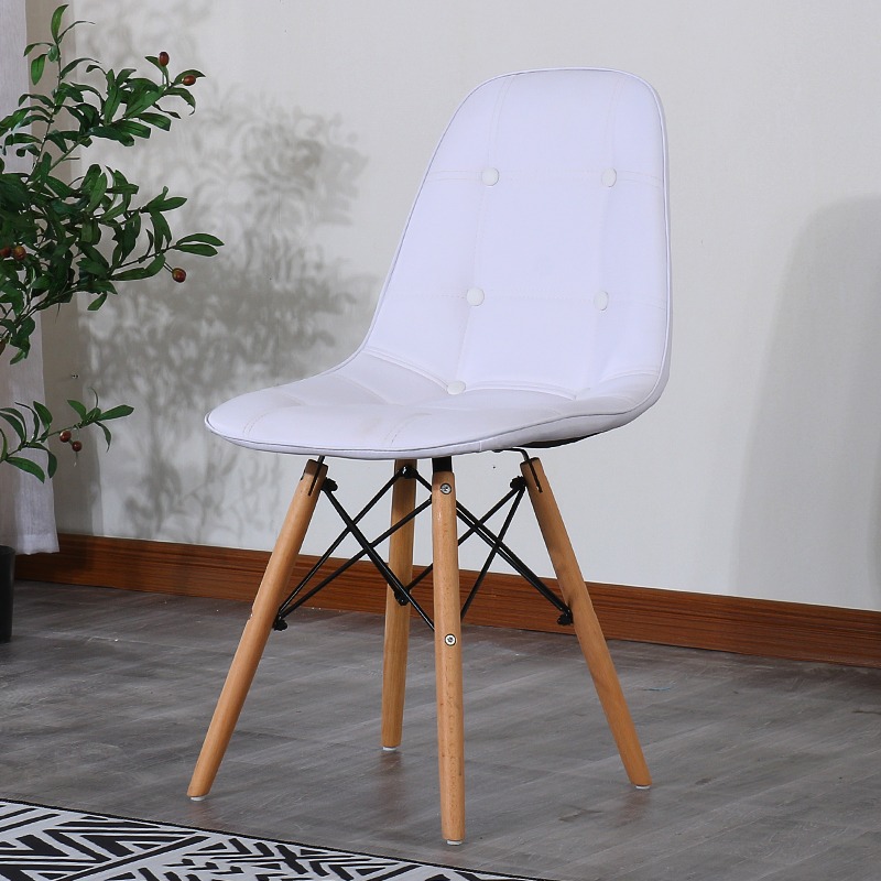 Ghế Eames đệm cúc chân đan gỗ sồi GC237
