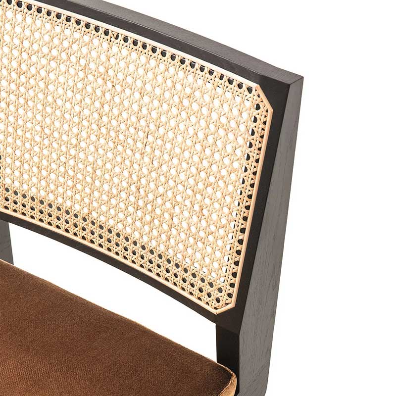 Ghế gỗ lưng đan mây phong cách tối giản Vintage GC555