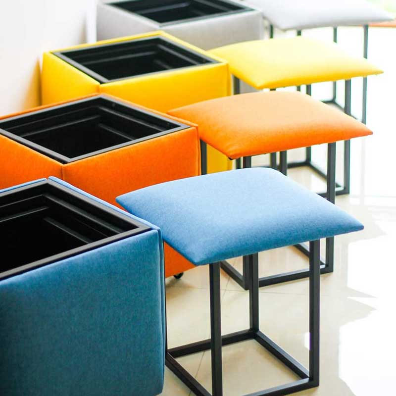Ghế khối Rubik thông minh, 5 ghế vuông xếp gọn thành 1 GC588