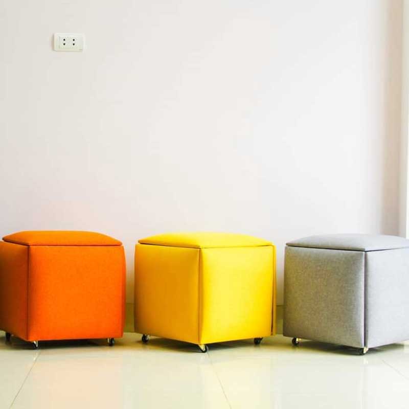 Ghế khối Rubik thông minh, 5 ghế vuông xếp gọn thành 1 GC588