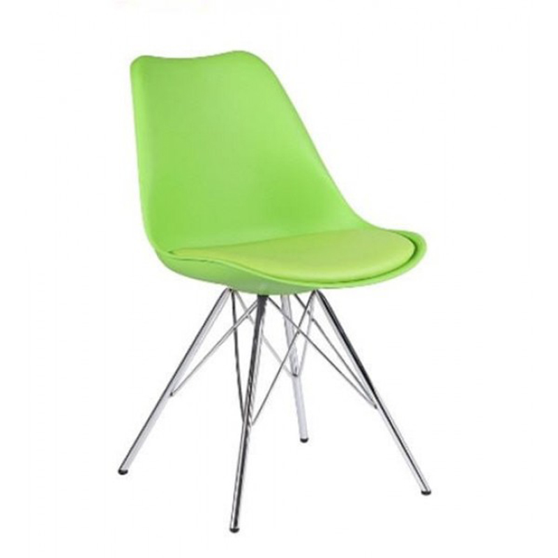 Ghế nhựa Eames mặt đệm chân Inox GC241