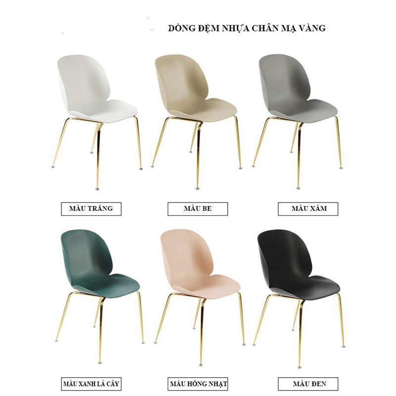 Ghế nhựa Gubi chân mạ vàng cao cấp GC630