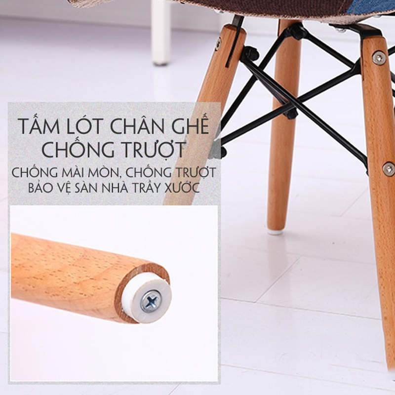 Ghế thổ cẩm có tay vịn chân đan GC247