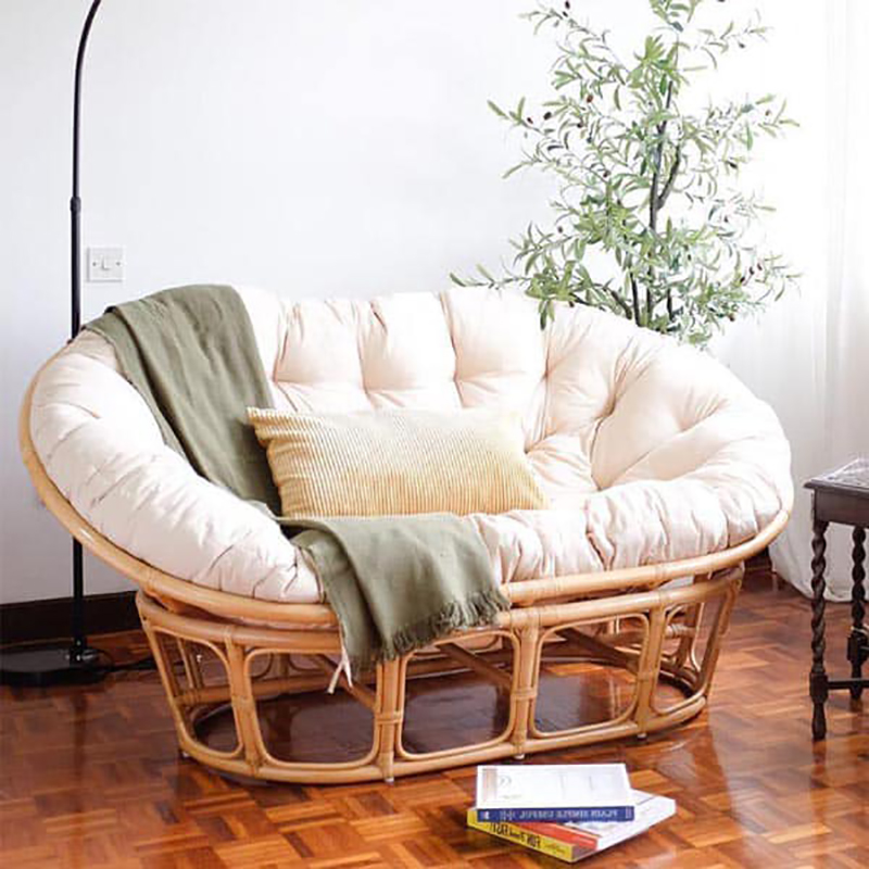 Combo bộ bàn ghế Papasan đôi mây tự nhiên BM676
