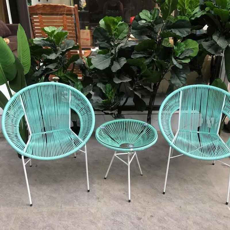 Bộ bàn ghế mây dây văng có tay giá rẻ BM222