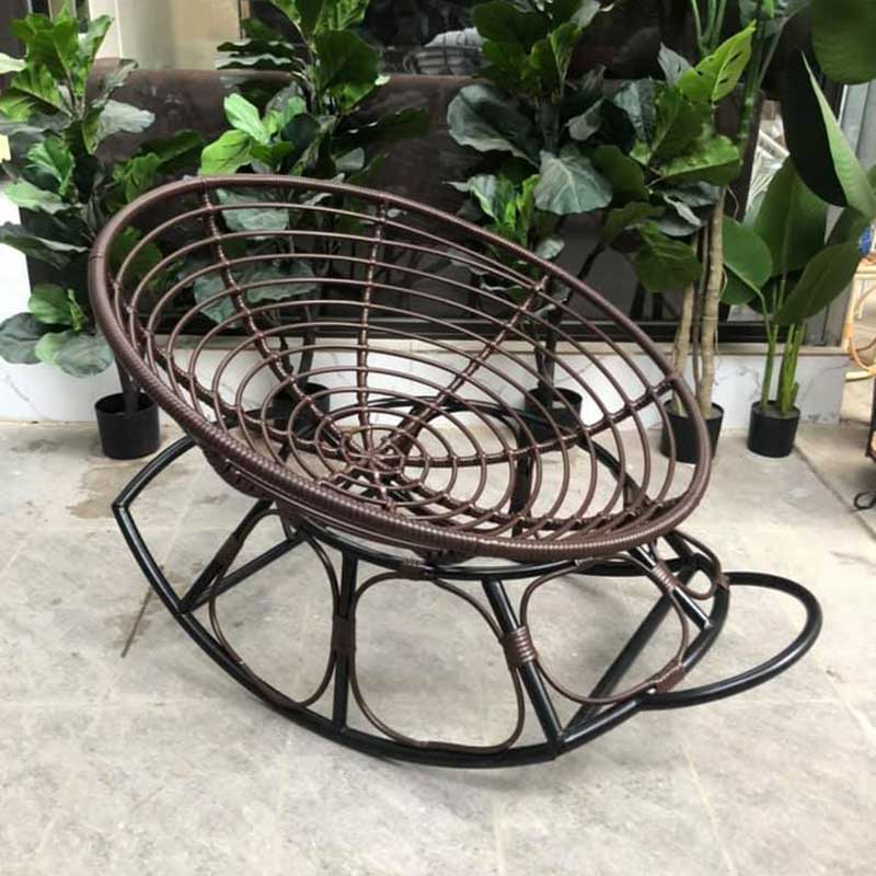Ghế bập bênh chảo Papasan mây nhựa thư giãn BM578