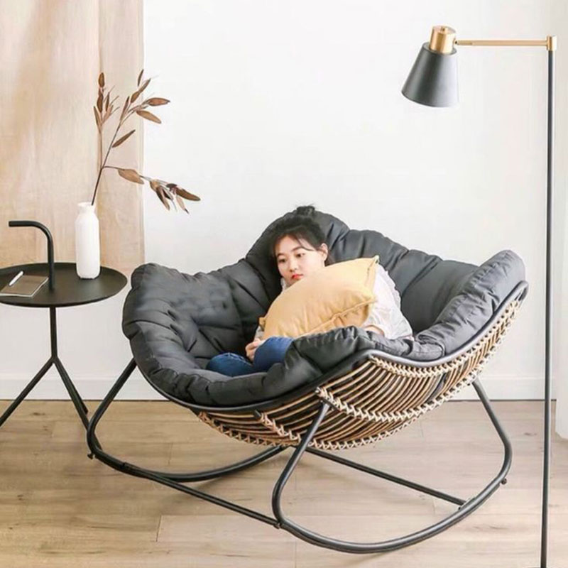 Ghế Papasan bập bênh vuông nệm cao cấp BM245