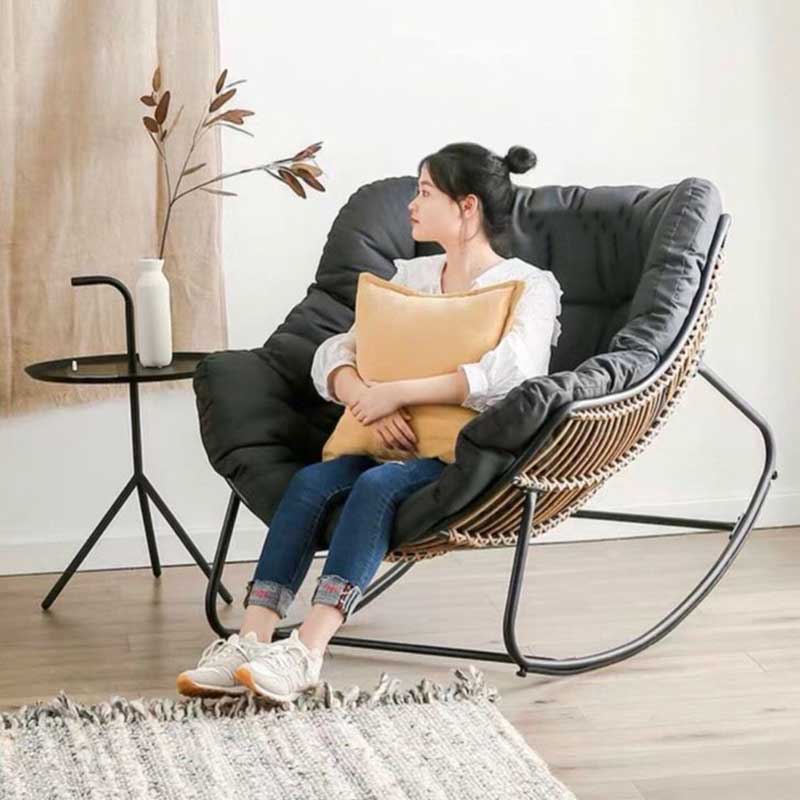 Ghế Papasan bập bênh vuông nệm cao cấp BM245