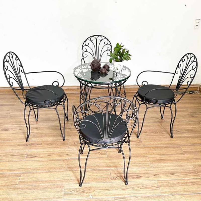 Ghế cà phê sân vườn sắt hoa văn sơn tĩnh điện BS121