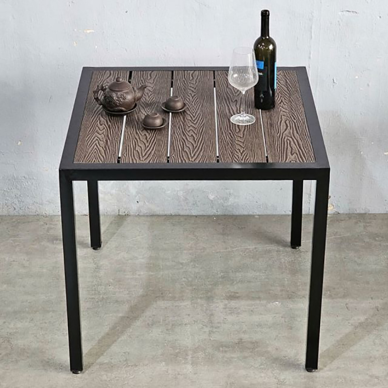 Bàn vuông cafe sân vườn ngoài trời 80x80cm gỗ nhựa vân 3D BS328