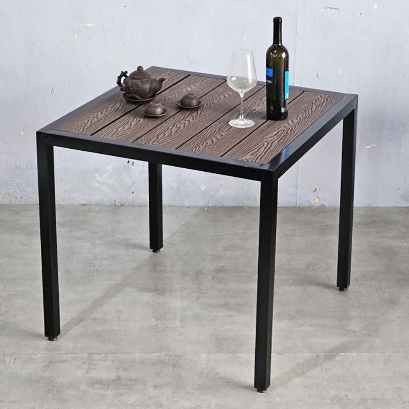 Bàn vuông cafe sân vườn ngoài trời 80x80cm gỗ nhựa vân 3D BS328