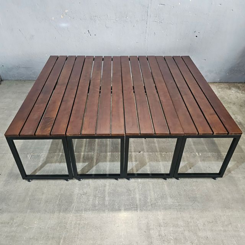 Combo 4 ghế băng sân vườn dài 120x35cm gỗ cao su BS310